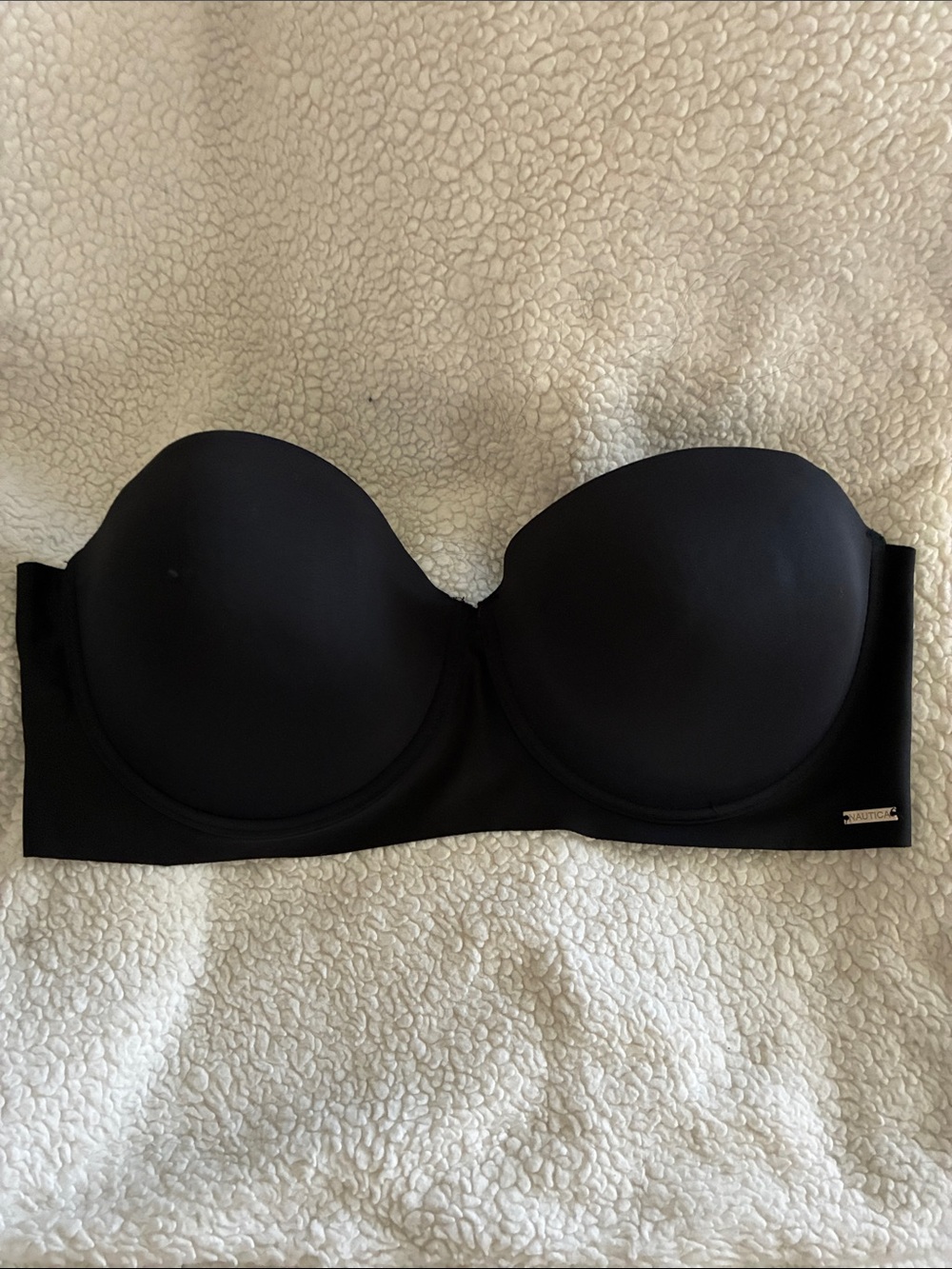Nautica Sz 42 D Strapless Smooth Black T-Shirt Bra nwot